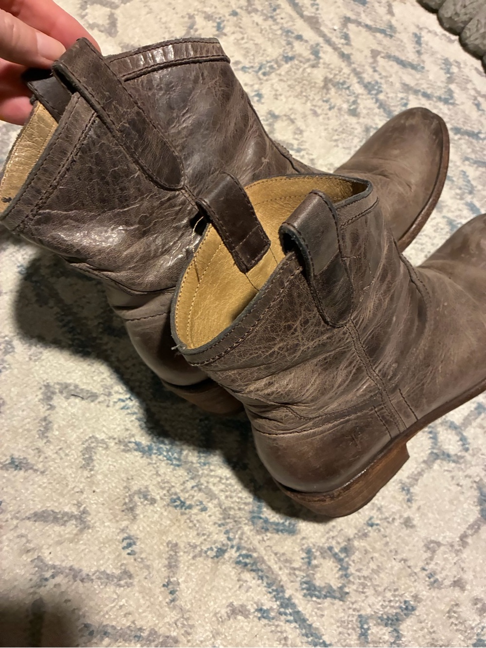 Frye Brown Leather Women’s Pull-On Ankle Boots